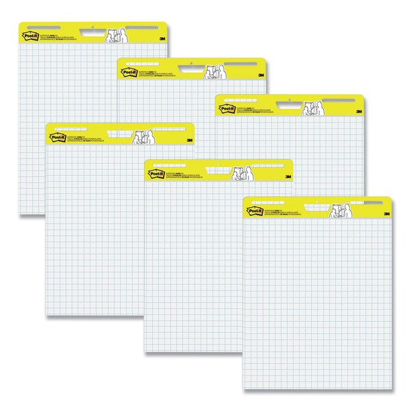 Post-It Vertical-Orientation Self-Stick Easel Pads, Quadrille Rule 1 sq/in, 25x30, White, 30 Sheets, 6PK 560 VAD 6PK - main