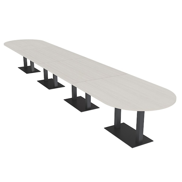 Skutchi Designs Racetrack Conference Table With Power Unit, 48 in W, 240 in L, Ivory HAR-RAC-48X240-DOU.BK-K458-NA - main
