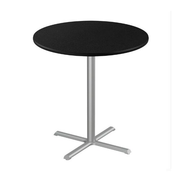 Correll Round Cafe Table, 30 in W, 30 in L, 42 in H, Particleboard Top, Black Granite SXB30R-07-98-09 - main