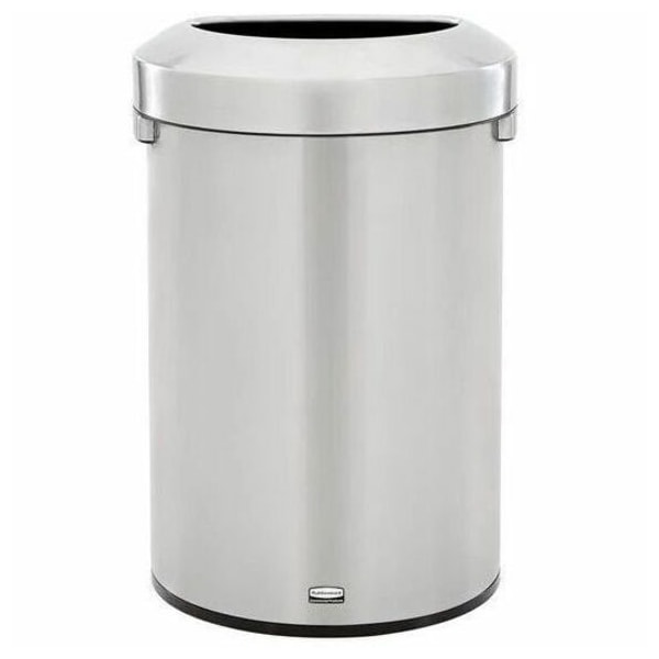 Rubbermaid Commercial Refine 21 gal Half-Round Indoor Metal Can, Silver, None, Stainless Steel, Not Applicable 2147582 - main