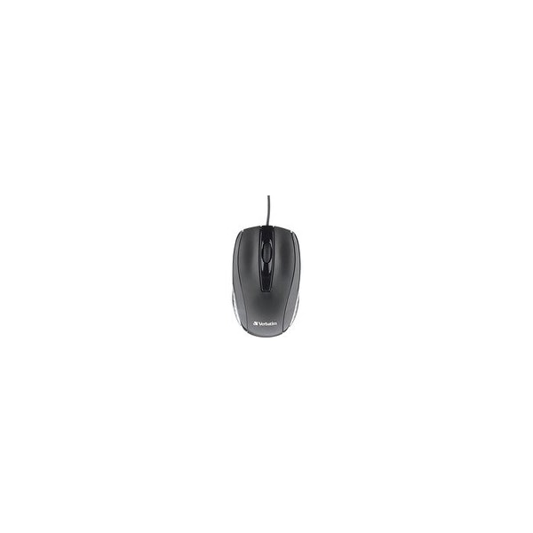 Verbatim Corded Optical Mouse, Black, Optical, Cable, Black, Scroll Wheel 70733 - main