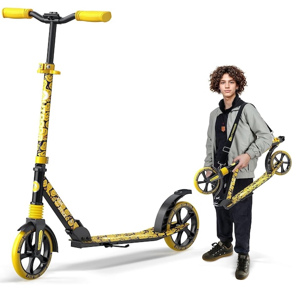 Outdoorcruiser Outdoor Cruiser Kick Scooter, Ages 6+, 240 LBS Max, Foldable, 8in. Wheels, Suspension, Yellow OCTENS304 - main