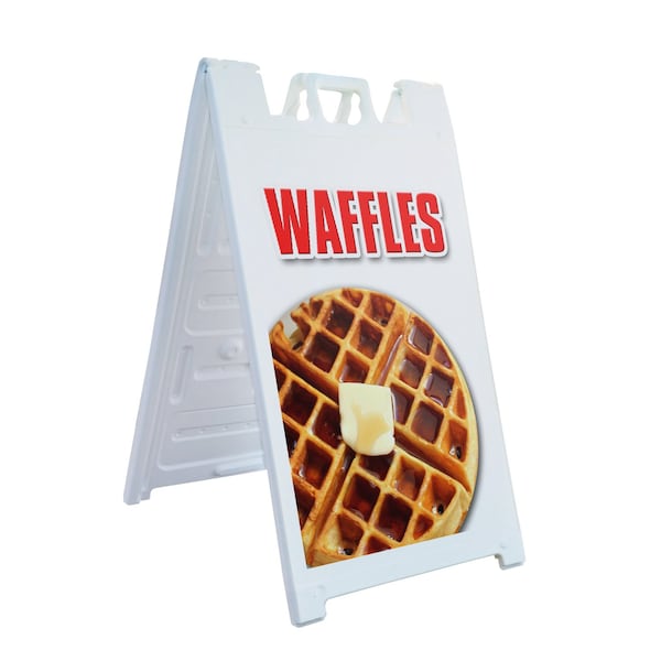 Signmission Waffles, A-Frame & 2 Decals Installed, Heavy-Duty Plastic Frame SBHD-D-2436-Waffles - main