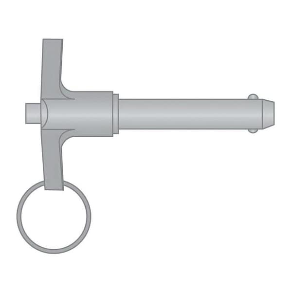 Huyett Quick Release Pin, T Handle, Passivated, 0.500 in Dia x 2.500 in Usable L x 2.960 in Shank L PLTS-0500-2500 - main