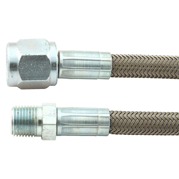 Powerhouse 36 x 0.12 in. NPT -4 AN No. 4 Straight Braided Brake Line PO3625659 - main