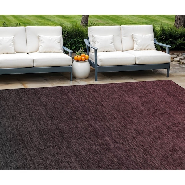 Homeroots 9' X 12' Merlot And Charcoal Abstract Washable Indoor Outdoor Area Rug 588952 - main
