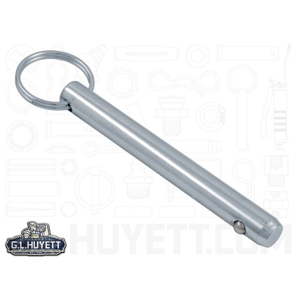Huyett Detent Pin, Zinc Plated Medium Carbon Steel, 0.500 in Dia x 3.500 in Effective L x 0.505 in Hole Dia DTP-0500-3500 - main