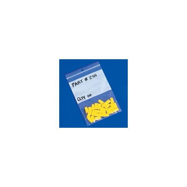 Bubblefast 1000-3 x 5'' - 4 Mil Minigrip White Block Reclosable Poly Bags w/ Hang Holes, 1000PK BFMG4011 - main