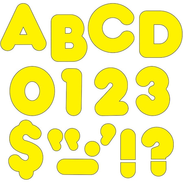 Trend Enterprises Yellow 4" Casual Uppercase Ready Letters®, PK6 T464 - main