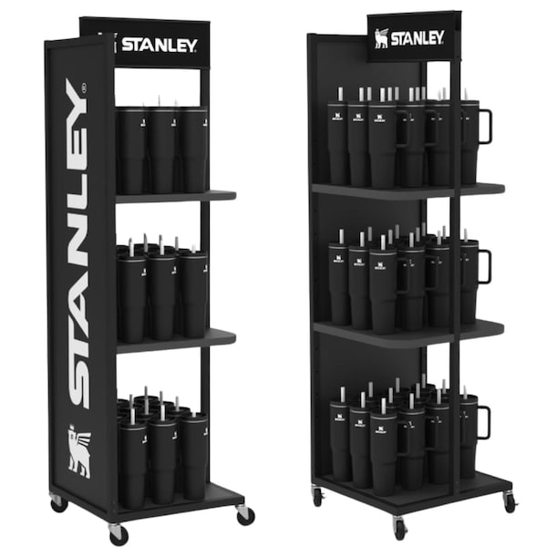 Stanley 58 in. H X 19 in. W X 19 in. D Black Metal Branded Cups and Lids Display STAN001 - main