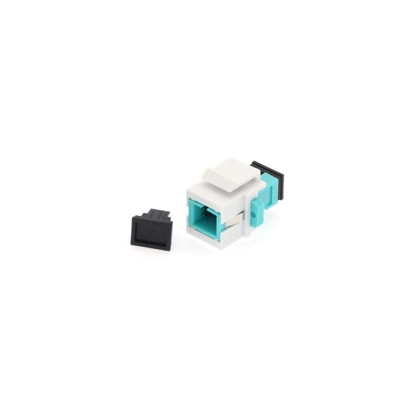 Cable Wholesale SC/UPC Keystone Coupler, OM3, Multimode, Simplex, Aqua Body 30SC-SC200 - main