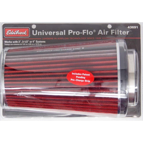 Strike3 43691 10.5 in. Tall Pro-Flo Air Filter Cone, Red & Chrome ST3619973 - main