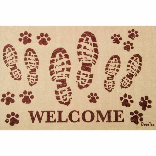 Floortex Door Mat, Nylon Fibres, 0.2 in Thick, Brown, 24 in W x 39 in L FR4WB2439BG - main