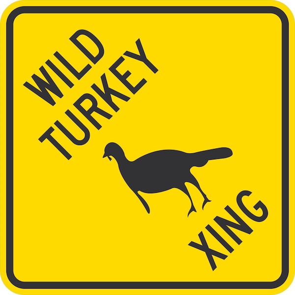 Lyle Wild Turkey Xing (W/Graphic), 24x24, Non-Reflective, Yellow G-13405-NA_24x24 - main