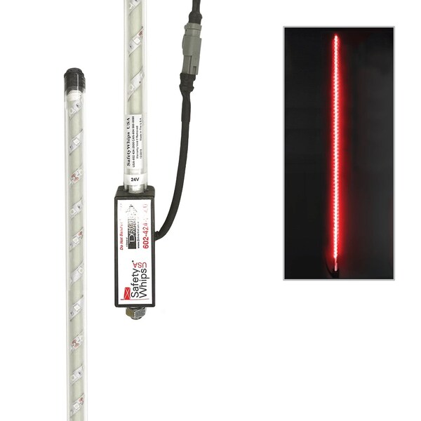 Safetywhips 5' Super Duty Fully Lit Red LED Whip SDL05R - main