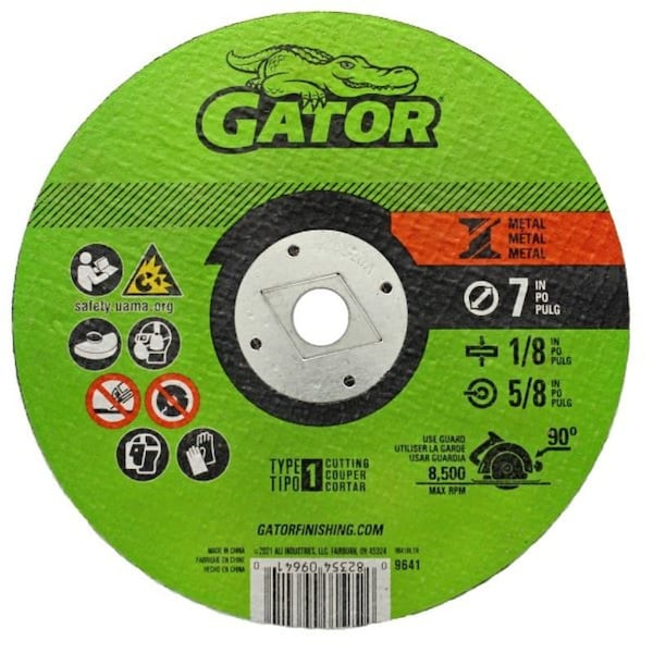 Ali Gator Cut-Off Wheel, 7 in Dia, 1/8 in Thick, 5/8 in Arbor, Aluminum Oxide Abrasive 9641 - main