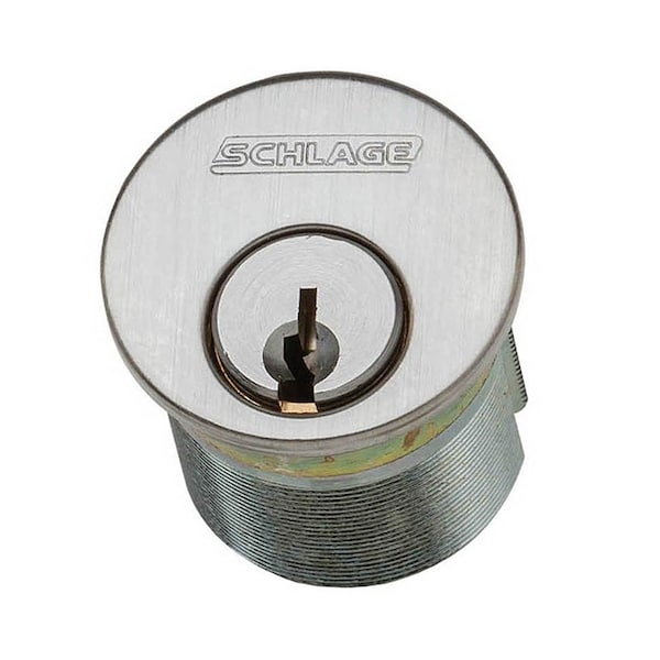 Schlage Commercial 1-1/8 in. Mortise Cylinder C123 Keyway, Satin Chrome 20-001C123 118 626 - main