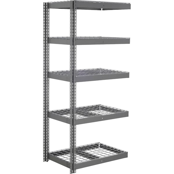 Global Industrial 5 Shelf, Heavy Duty Boltless Shelving Add On, 36"W x 12"D x 72"H, Wire Deck B3161350 - main