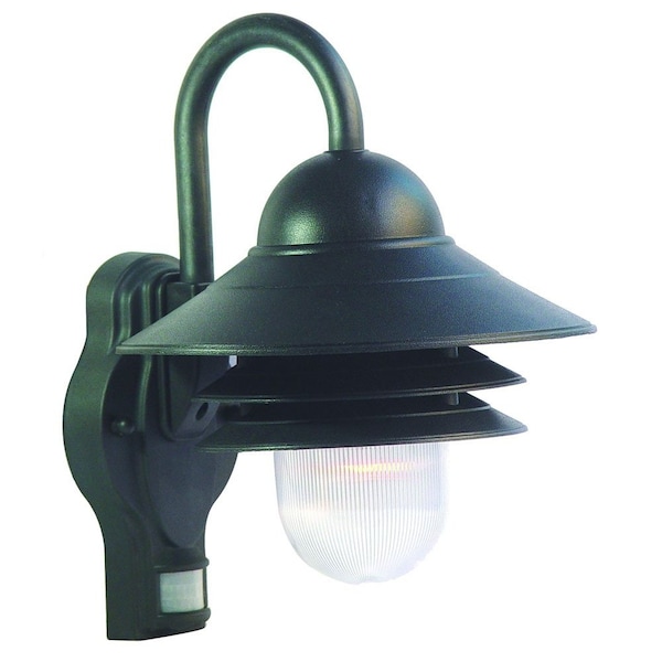 Homeroots Matte Black Motion Sensor Outdoor Wall Light 398635 - main