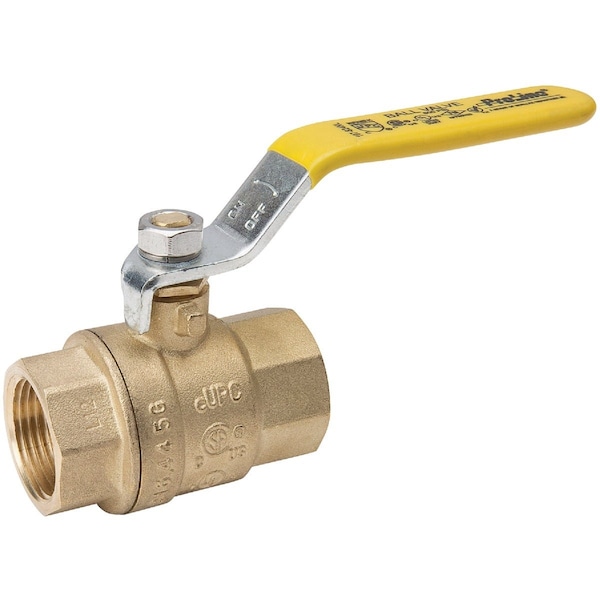 Proline Series ProLine 1/2'' FIP x 1/2'' FIP Brass Tee Handle Ball Valve 107-823TNL - main