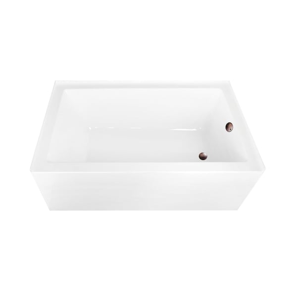 Kingston Brass 60-Inch Acrylic Rectangular 3-Wall Alcove Tub Combo w/ Waste and Overflow Drain, Right Hand Drain CVTAP603622R5 - main