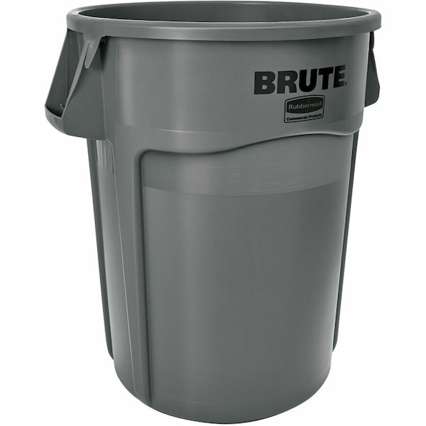 Rubbermaid Commercial BRUTE 44 gal Round Heavy Duty Plastic Can, Gray, None, Plastic FG264360GRAY - main