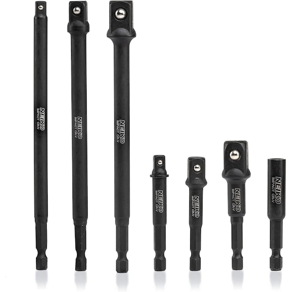 Neiko Impact Socket Adapter and Magnetic Bit Holder, 7-Piece Set, Cr-V Steel 00254A - main