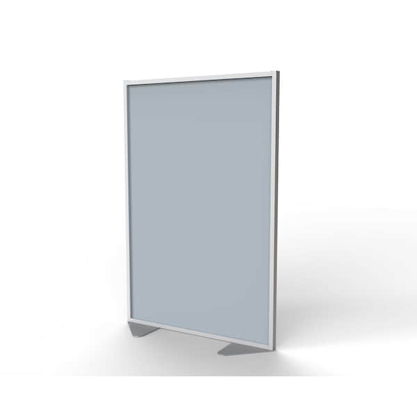 Ghent Floor Partition, Aluminum Frame with Silver Vinyl Panel, 72''H x 48''W MP7248-8F - main