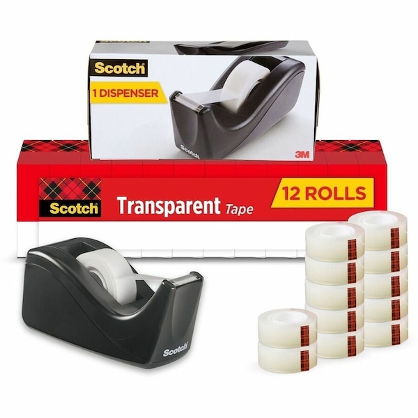 3M Highland Invisible Tape, 3/4" x 1000", 1" Core, 12/Pack 6200K12 - main