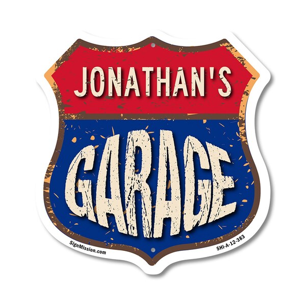 Signmission Jonathan's Garage, 12 Inch X 12 Inch, Aluminum Metal Sign SHI-A-12-383-JONATHAN - main