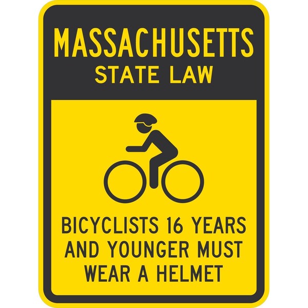 Lyle Bicyclists 16 Years And Younger Must Wear A Helmet (with Cyc, 18x24, Engineer Grade, Yellow G-10188-EG_18x24 - main