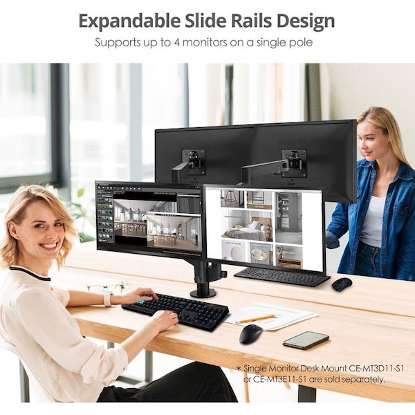Siig HEAVY DUTY MULTI-ADJUSTABLE ARTICULATING MONITOR ARM - SUPPORTS UP TO 14-INCH TO CE-MT3G11-S1 - main