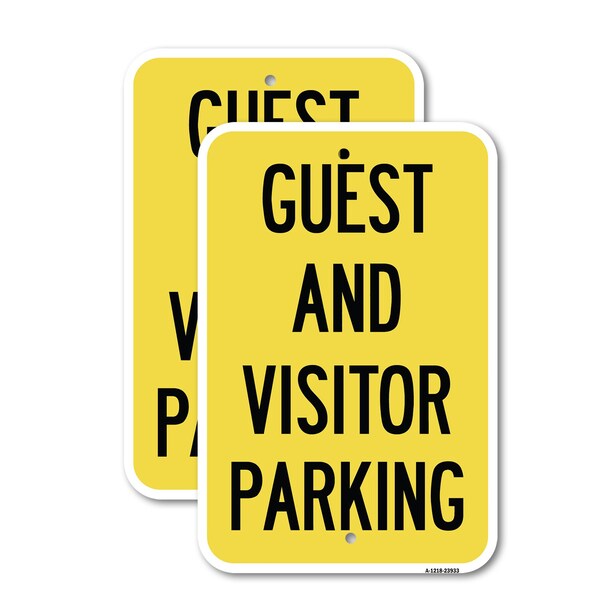 Signmission Guest and Visitor Parking, 12'' X 18'' 2 Signs, Heavy Gauge Aluminum, 2PK A-1218-2PACK-23933 - main