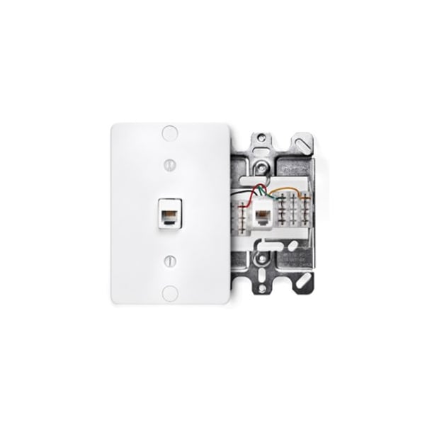 Leviton Telephone Wall Jack, White 40253-W - main