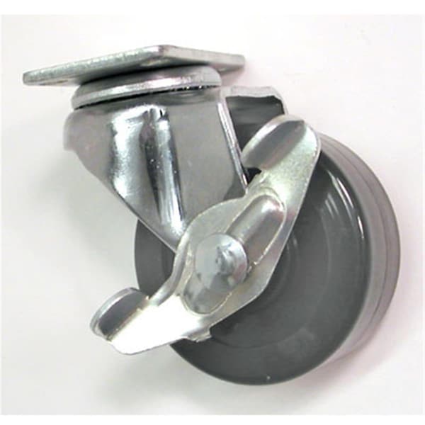 Gloveworks By Ammex 3 in. Swivel Plate Industrial Caster With Brake 210 lbs. Load Rating JH3 SB - main