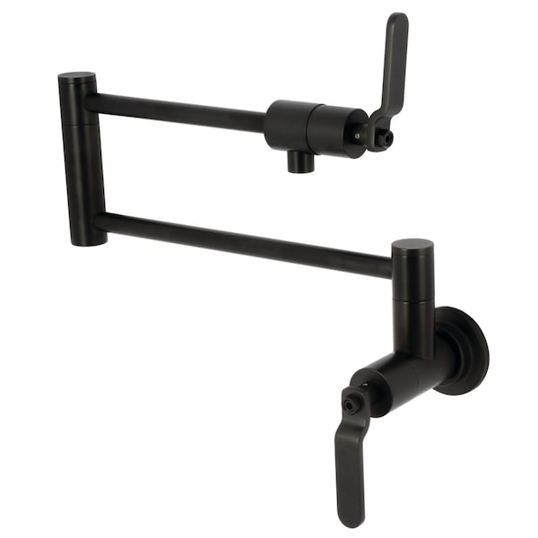 Kingston Brass Wall Mount Pot Filler Faucet, Matte Black KS4100KL - main