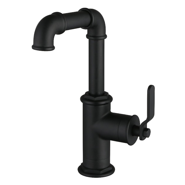 Kingston Brass One-Handle Single-Hole Bathroom Faucet with Push Pop-Up Drain, Matte Black LS6000KL - main
