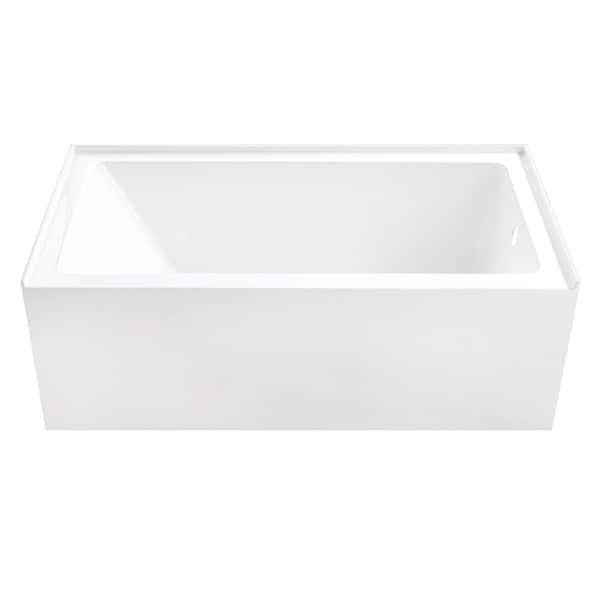 Kingston Brass 60-Inch Acrylic Rectangular 3-Wall Alcove Tub with Anti-Skid Surface, Right Hand Drain Hole VTAP6031R22T - main