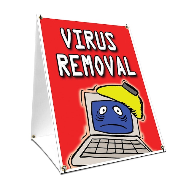 Signmission Virus Removal, 24 Inch x 18 Inch A-frame Yard Sign, Plastic Sign SBC-1824-Virus Removal - main