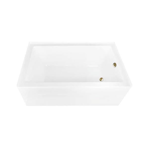 Kingston Brass 60-Inch Acrylic Rectangular 3-Wall Alcove Tub Combo w/ Waste and Overflow Drain, Right Hand Drain CVTAP603622R3 - main