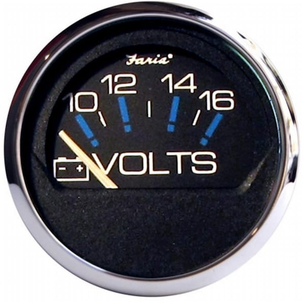 Perfectpitch 2 in. Chesapeake Black Stainless Steel Voltmeter PE3448683 - main