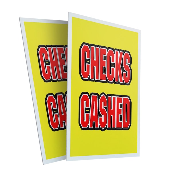 Signmission Checks Cashed, Plastic Signs Only 24 Inch x 36 Inch, Corrugated Plastic, 2PK CSB-2436-2PACK-Checks Cashed - main