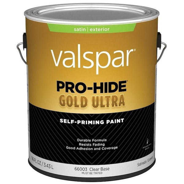 Valspar Pro-Hide Gold Ultra 6600 Latex Paint, Acrylic Base, Satin Sheen, Clear Base, 1 gal 028.0066003.007 - main