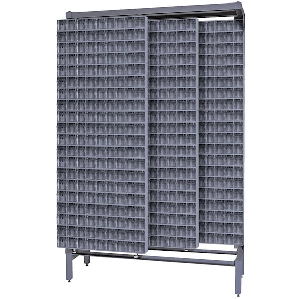 Quantum Storage Systems FREE STANDING SLIDER W/80 GRAY TILT BINS QS-309-80GY - main