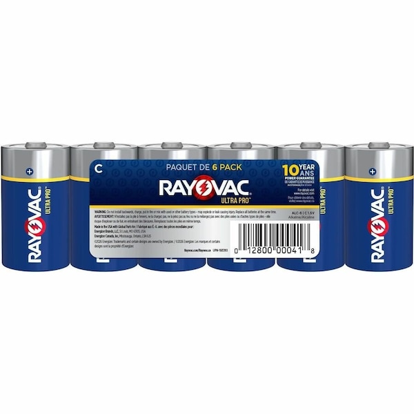Rayovac UltraPro C Alkaline Battery, 1.5V DC, PK6 ALC6 - main