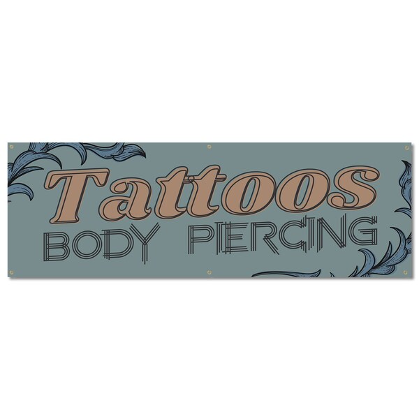 Signmission Tattoos Piercing, 24 Inch, Banner B-72-30427 - main