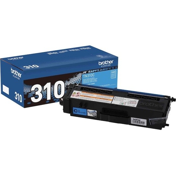Brother Genuine TN310C Cyan Toner Cartridge - Laser - 1500 Pages - Cyan - 1 Each TN310C - main