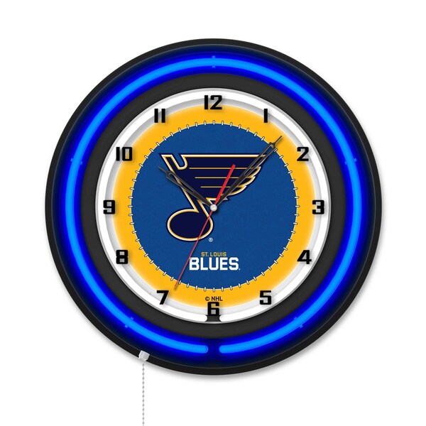 Holland Bar Stool St Louis Blues 19 Double Neon Wall Clock Clk19BK - main