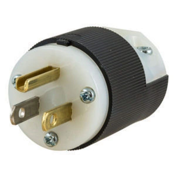 Hubbell Wiring Heavy Duty 2-Pole 3-Wire 15A125V Straight Blade 5-15P Insulgrip White HBL5266C - main