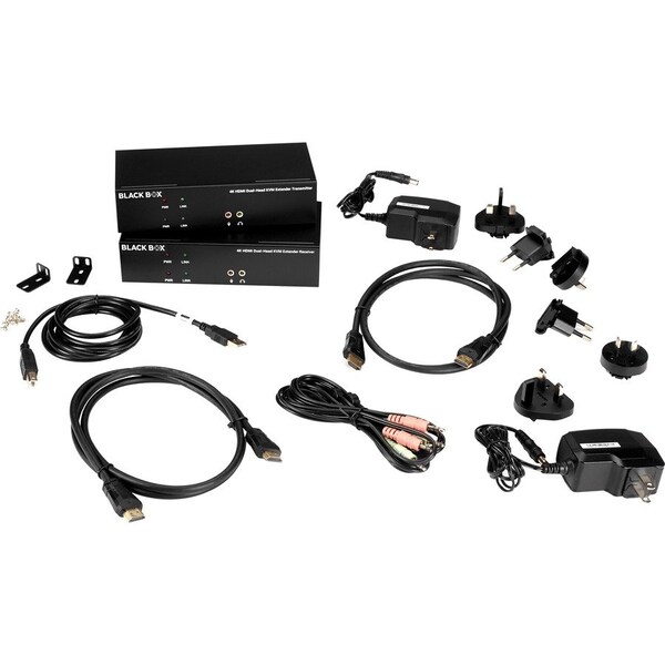 Black Box BLACK BOX KVM EXTENDER KIT OVER FIBER - DUAL-MONITOR, HDMI 4K30, USB 2.0, AUDIO, SERIAL, L KVXLCHF-200 - main